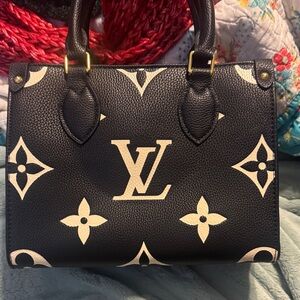 Louis Vuitton Black and White Monogram Petite Satchel